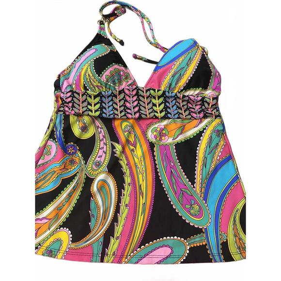 Trina Turk Colorful Swim Top - Halter Style, Size M - Picture 3 of 6